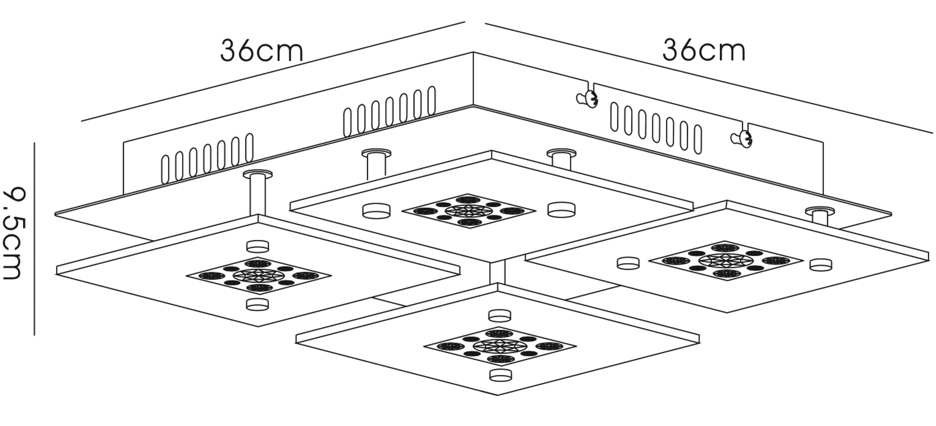 Cosmic Crystal Ceiling Lights Diyas Ringed & Square Crystal Fittings
